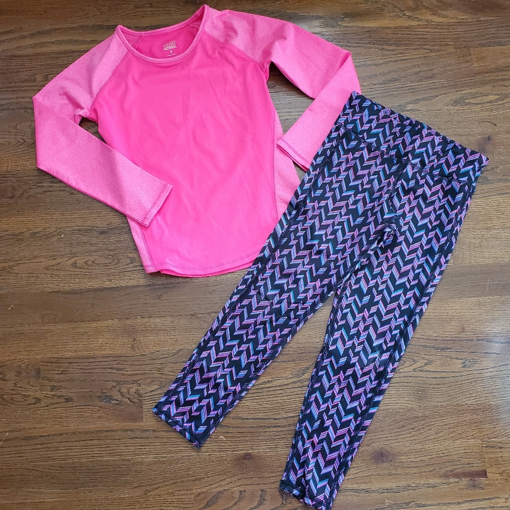 GIRLS Justice/Old Navy 6/7 Pink and black active set
